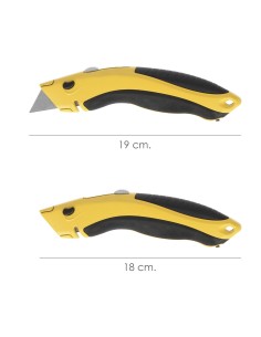 Cuchillo Con Hoja Retractil De 20 mm. Cambio Hoja Rápido Carcasa De Aluminio Agarre Engomado. Uso Profesional 2