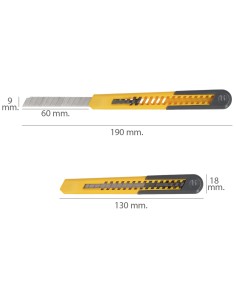 Cutter Profesional Hoja Acero Al Carbono 9 mm. con Clip De Sujeción. Cuter Manualiadades, Cutters Trabajo, 2