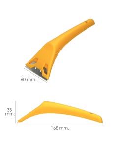 Rascavidrios Plastico Amarillo Hoja 60 mm. Rasqueta Vitroceramica, Rascador Vidrio, Rascador Vitroceramica, 2