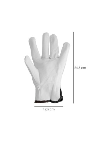 Guantes De Trabajo De Piel Flor De Vacuno, Proteccion Laboral, Riesgos Mecanicos, Guantes De Seguridad De Cuero. Talla 9"
