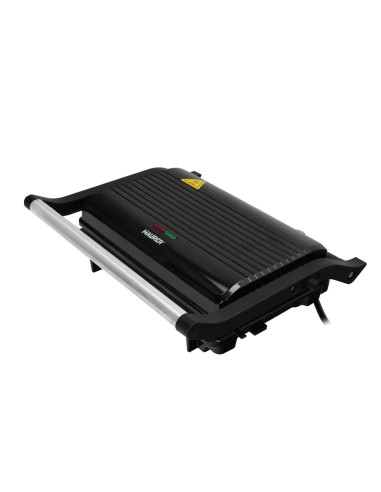 Sandwichera Grill Doble 1000w Parilla Eléctrica, Panini Press Grill, 1000w, Placa Antiadherente, Apertura 180º