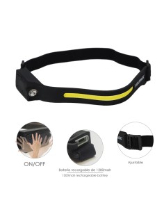 Linterna Led Frontal Cabeza Ajustable 350 Lumenes 4 Modos, Cinta Ajustable, Bateria Recargable Con Sensor Movimiento 2