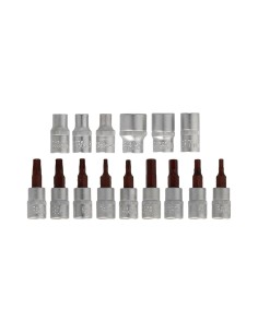 Llave Dinamometrica 1/4" Con 9 Puntas Hexagonales y 5 Vasos. Llave De Torque Camiones, Coches, Motos, Micro Ajustes, Acero CRV 2