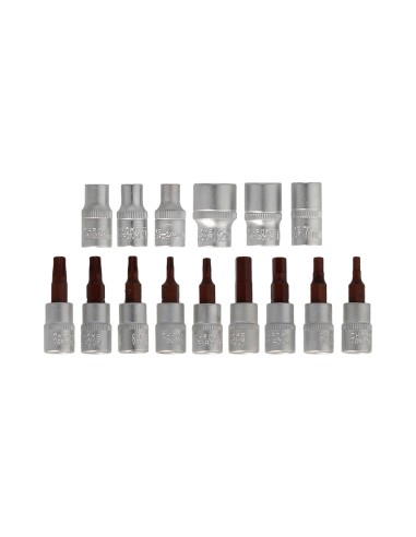 Llave Dinamometrica 1/4" Con 9 Puntas Hexagonales y 5 Vasos. Llave De Torque Camiones, Coches, Motos, Micro Ajustes, Acero CRV