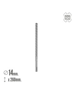 Broca Sds Plus 8 Filos Cortantes Especial Para Hormigon Armado Ø 14 x 260 mm. Broca Paredes, Broca Cimientos, Broca Muros 2