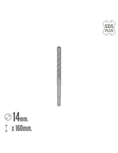 Broca Sds Plus 8 Filos Cortantes Especial Para Hormigon Armado Ø 14 x 160 mm. Broca Paredes, Broca Cimientos, Broca Muros 2