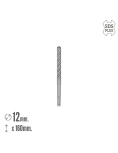 Broca Sds Plus 8 Filos Cortantes Especial Para Hormigon Armado Ø 12 x 160 mm. Broca Paredes, Broca Cimientos, Broca Muros 2