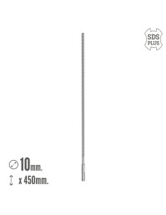 Broca Sds Plus 8 Filos Cortantes Especial Para Hormigon Armado Ø 10 x 450 mm. Broca Paredes, Broca Cimientos, Broca Muros 2