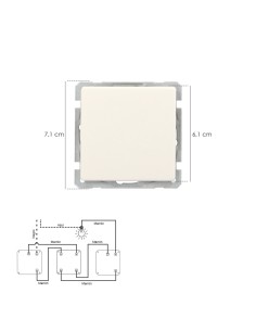 Interruptor Conmutador Cruzado (Mecanismo) Interruptor Pared, Bastidor Metalico, Interruptor Luz, Pulsador. Color Blanco 2