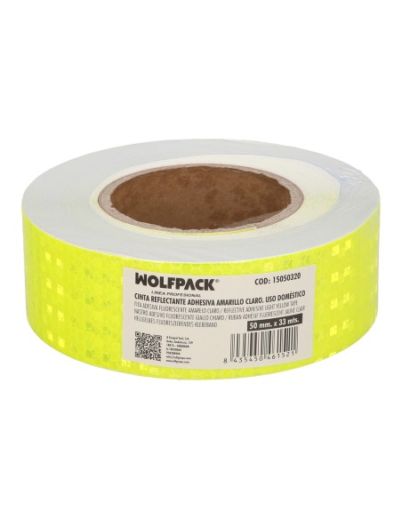 Cinta Adhesiva Reflectante Amarillo Claro 50 mm. x 33 metros. Uso doméstico.