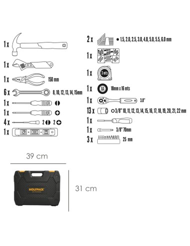 Juego Herramientas 140 Piezas Con Maletin