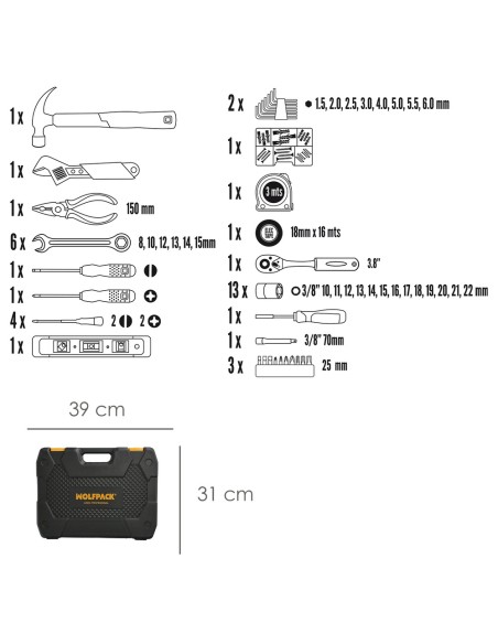 Juego Herramientas 140 Piezas Con Maletin
