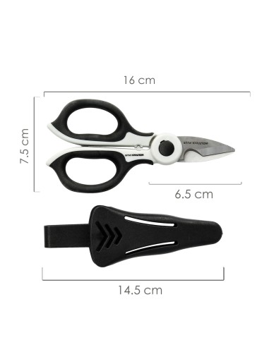 Tijeras Electricista 155 mm. Mango TPR Plus No tension. Hojas Acero Inoxidable, Ergonomicas, Tijeras Cortar Cable, Pelacables