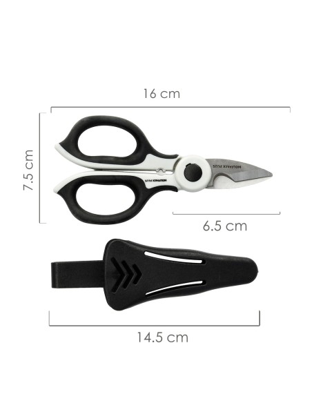 Tijeras Electricista 155 mm. Mango TPR Plus No tension. Hojas Acero Inoxidable, Ergonomicas, Tijeras Cortar Cable, Pelacables