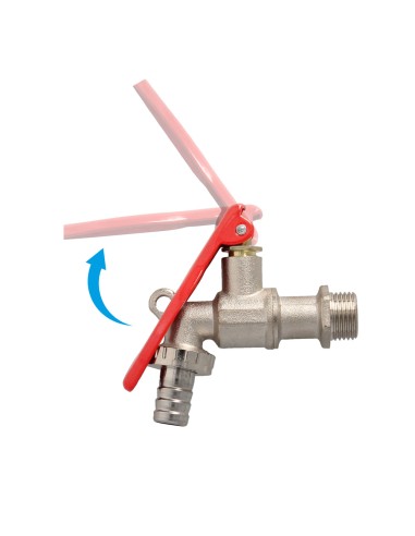 Grifo Esfera 1/2" Con Sistema De Bloqueo Por Candado Grifo Jardin Exterior, Grifo Con Bloqueo y Conector Manguera