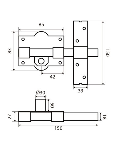 Cerrojo Seguridad Fac 946-RP/80 Serie UVE Niquelado Antibumping
