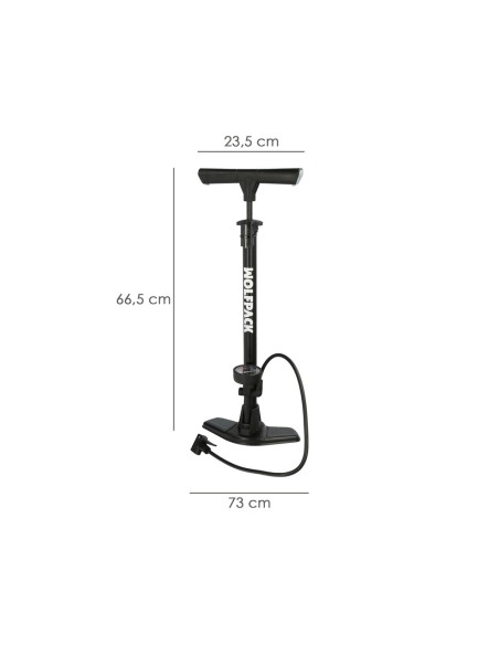 Bomba Aire Con Manometro 8 Bares Cuerpo y Pies Acero, Valvulas SCHRADER y PRESTA con Adaptadores. Bomba Bicicletas, Bomba coches