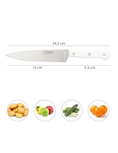 Cuchillo Husky Verduras 15 cm. Hoja Acero Inoxidable, Cuchillo Verduras, Cuchillo Cortar Verduras Mango Ergonomico Blanco 2
