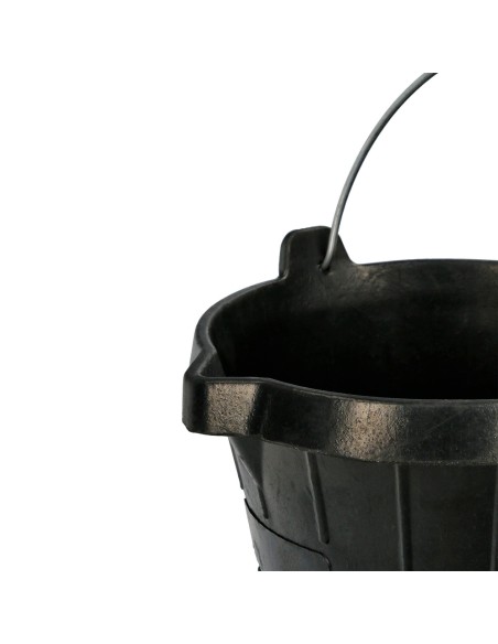 Cubo Obra Industrial Goma 10 Litros Con Pico Vertedor. Base y Laterales Reforzado. Espesor 1 cm. Espuerta Obra, Cubo Goma Obra