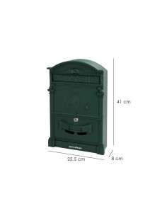 Buzon Jardín Aluminio Fundido Verde Palace 255 x 410 x 90 mm. 2