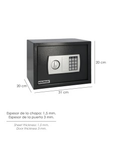 Caja Fuerte Sobreponer Electrica 31x20x20 cm. 2