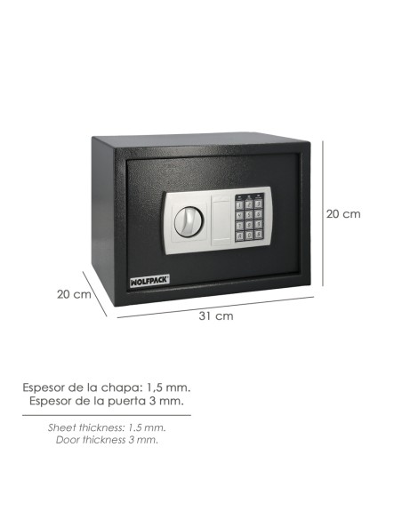 Caja Fuerte Sobreponer Electrica 31x20x20 cm.