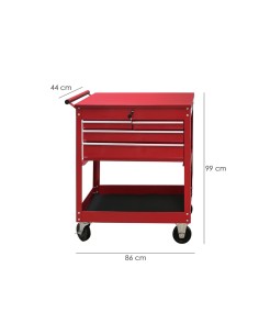 Carro Portaherramientas Metalico 86x44x99 cm. con 4 Cajones y 2 Bandejas 2