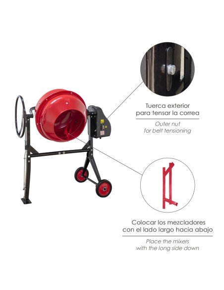 Hormigonera 160 litros / 650 W. Desmontable