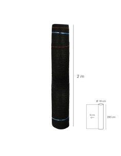 Malla Sombreo Negro 2,0 Metros Rollo 50 Metros, Reduce Radiación, Protección Jardín y Terraza, Regula Temperatura, Color Negro 2