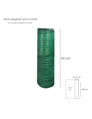 Malla Sombreo Rollo 1,0 x 10 Metros, Reduce Radiación, Protección Jardín y Terraza, Regula Temperatura, Color Verde Claro