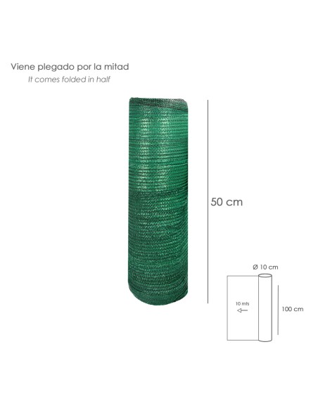 Malla Sombreo Rollo 1,0 x 10 Metros, Reduce Radiación, Protección Jardín y Terraza, Regula Temperatura, Color Verde Claro