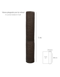 Malla Sombreo Rollo 2 x 50 metros, Reduce Radiación, Protección Jardín y Terraza, Regula Temperatura, Color Marrón 2