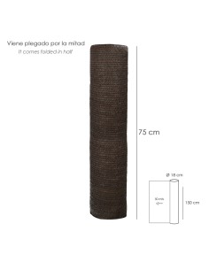 Malla Sombreo Rollo 1,5 x 50 metros, Reduce Radiación, Protección Jardín y Terraza, Regula Temperatura, Color Marrón 2