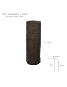 Malla Sombreo Rollo 1 x 50 metros, Reduce Radiación, Protección Jardín y Terraza, Regula Temperatura, Color Marrón 2