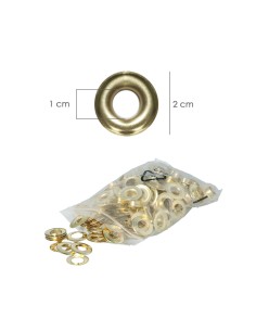 Ojetes / Ojales Metalicos Grandes Para Lona Ø Interior 10 mm. (Bolsa 100 Unidades) 2