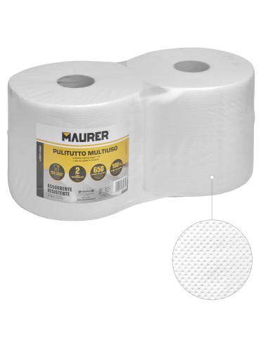 Papel Secamanos 650 Servicios (Pack 2 Rollos) Apto Uso Alimentario Doble Capa Celusosa 100%