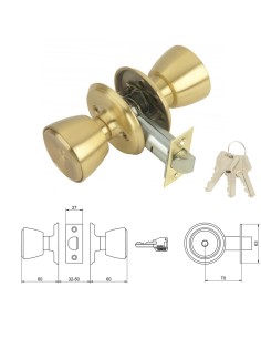 Pomo MCM 508 Con Llave Latonado Entrada 70 mm. 2