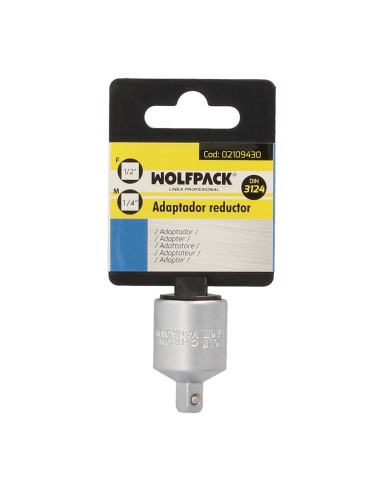 Adaptador Reductor 1/2" Hembra A 1/4" Macho. Acero Cromo Vanadio, Aristas Redondas, Reductor Carraca,