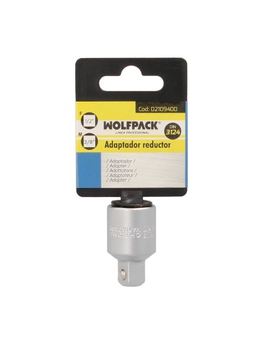 Adaptador Reductor 1/2" Hembra A 3/8" Macho Acero Cromo Vanadio, Aristas Redondas, Reductor Carraca,