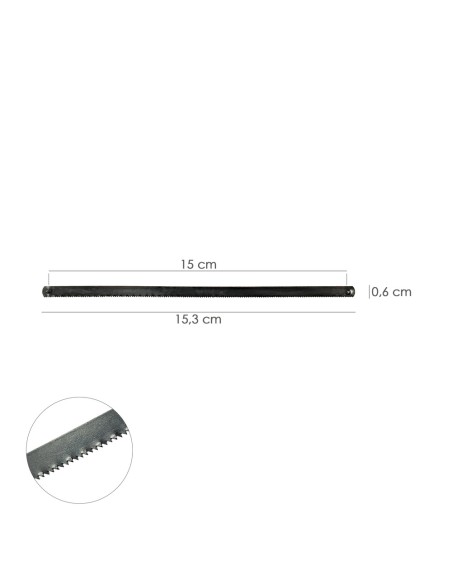 Hoja Segueta / Arco Sierra Marqueteria 155 mm. Fabricada en Acero, 24 TPI. Flexible y Duradera.