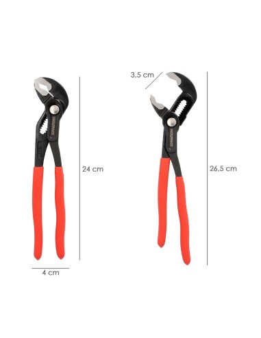 Tenazas Abertura Multiple Con Bloqueo 250 mm. Pico De Loro, Alicates Extensibles, Tenazas Fontanero
