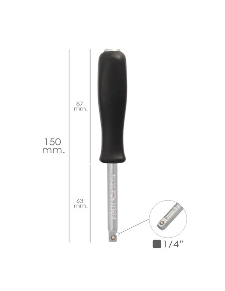 Empuñadura Destornillador Para Vasos 1/4". Prolongador Carraca, Alargador Carraca, Destornillador Vasos
