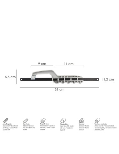 Mini Sierra Empuñadura Plastico Con Hoja 300 mm. Ajustable, Hoja Corte HSS, Serrucho, Segueta, Segueta, Mini Arco Sierra