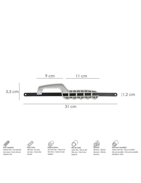 Mini Sierra Empuñadura Plastico Con Hoja 300 mm. Ajustable, Hoja Corte HSS, Serrucho, Segueta, Segueta, Mini Arco Sierra