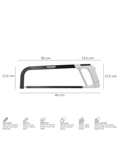 Arco Sierra Acero Con Empuñadura de Aluminio Angulo Corte Ajustable. Corta Acero, Aluminio, Madera, Plastico, Cobre 2