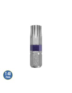Puntas Destornillador Torx 40 Inviolable (2 Piezas). Acero S2 al Cromo Vanadio. Puntas Hexagonales, Destorpuntas, 2