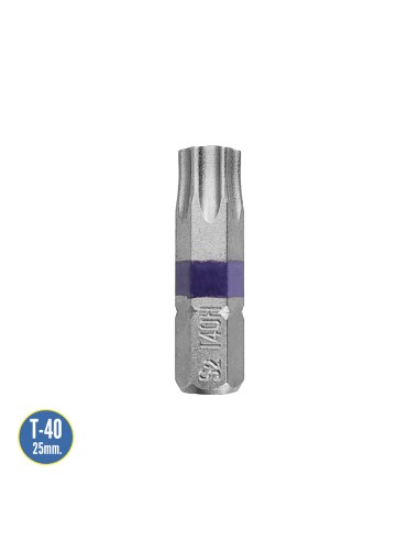 Puntas Destornillador Torx 40 Inviolable (2 Piezas). Acero S2 al Cromo Vanadio. Puntas Hexagonales, Destorpuntas,
