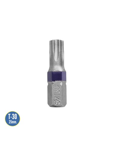 Puntas Destornillador Torx 30 Inviolable (2 Piezas). Acero S2 al Cromo Vanadio. Puntas Hexagonales, Destorpuntas,