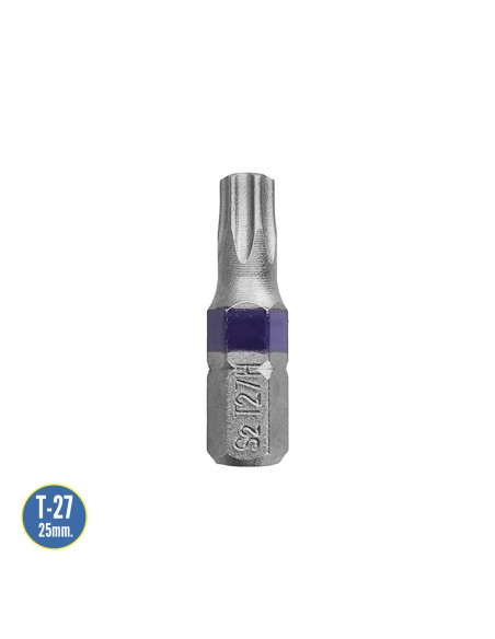 Puntas Destornillador Torx 27 Inviolable (2 Piezas). Acero S2 al Cromo Vanadio. Puntas Hexagonales, Destorpuntas,