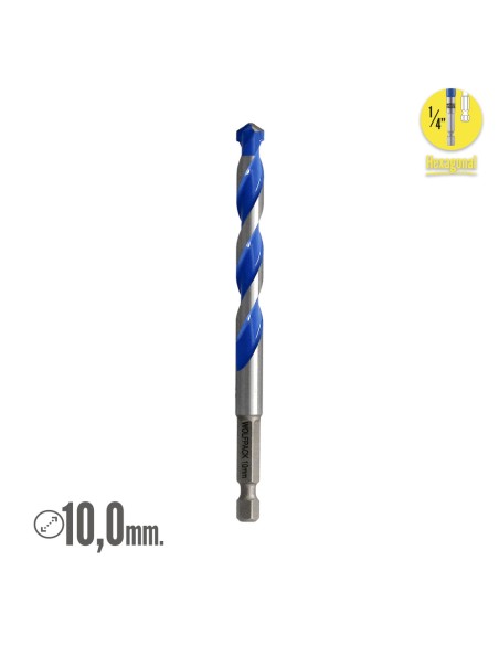 Broca Universal Hexagonal Ø 10,0 mm. (Blister 1 pieza)